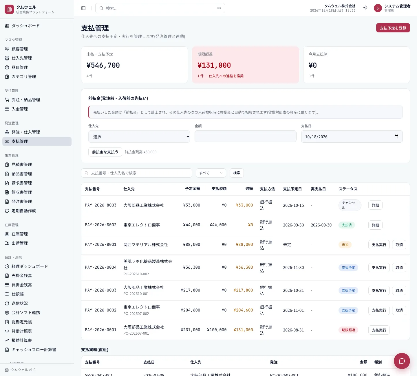 支払管理